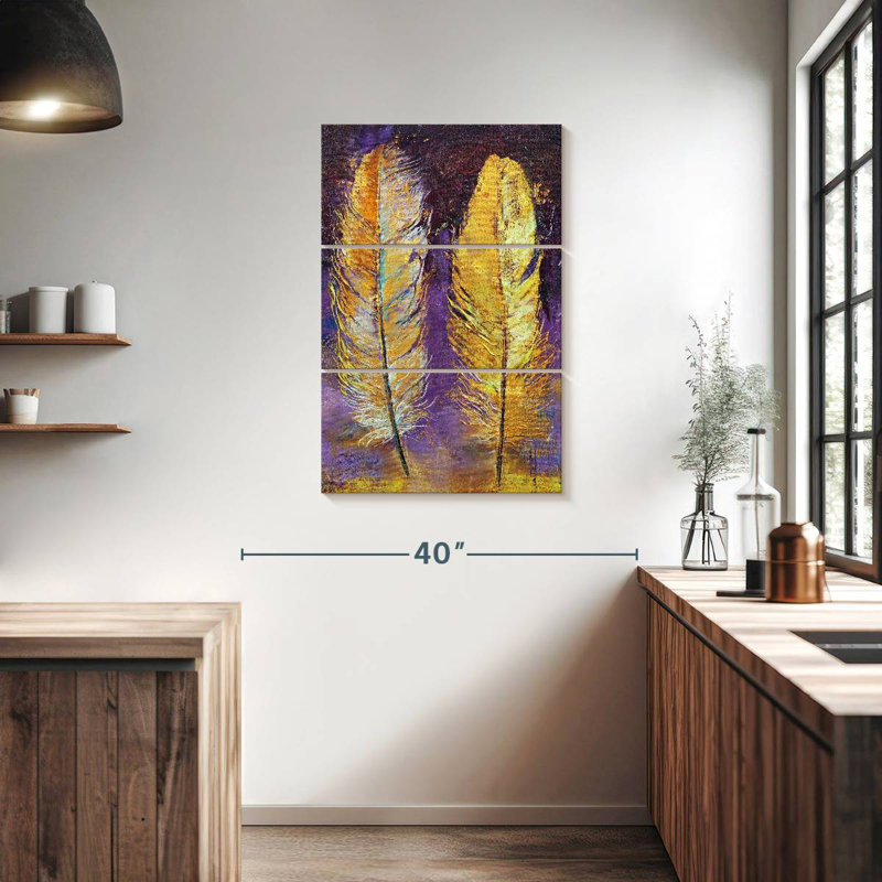 Kerner Gold Feathers, 38" H x 24" W