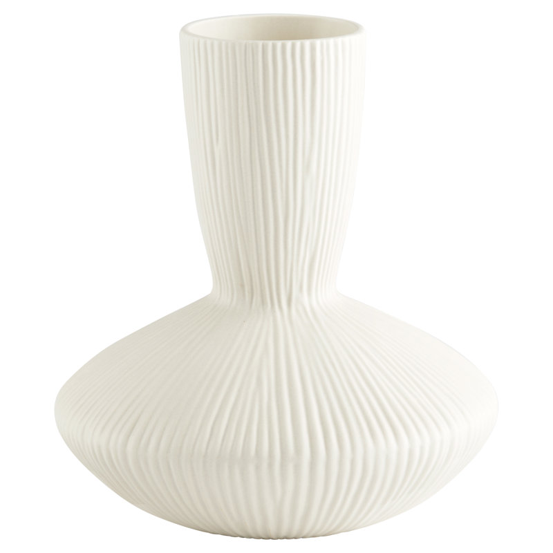 Echo Handmade Ceramic / Porcelain Table Vase, 12" H 10.75" W x 10.75" D