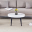 Table basse ronde moderne - texture annulaire, durable et robuste avec un diamètre de 23,6 pouces. Moulage par aspiration exquis, motif, pieds en métal pulvérisé.-788170975