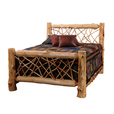 Fireside Lodge Cedar Log Twig Headboard - Queen - Natural