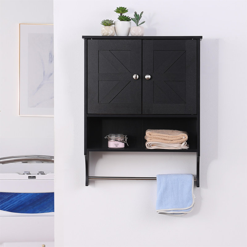 Armoire de rangement au-dessus de la toilette, Noir