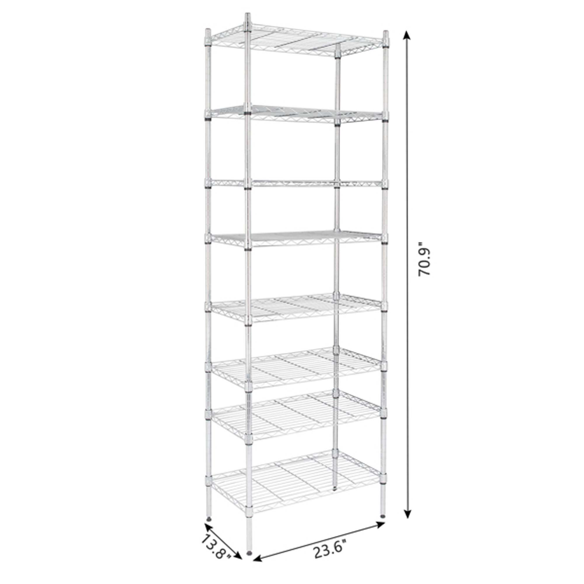 Latitude Run® 8-Tier Wire Shelving Unit Adjustable Steel Wire Rack ...