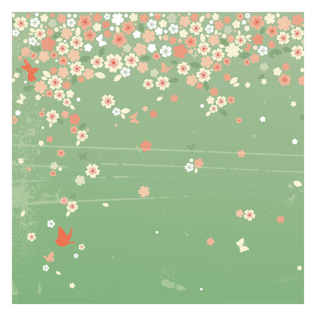 No.Ek236 Spring Background 2.88m x 2.88m Textured Matte Peel & Stick Wall Mural