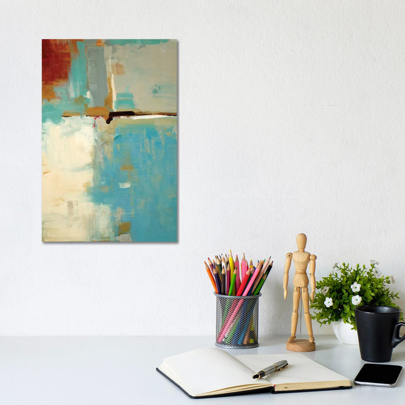 «Quad Fusion I» par Sally Swatland - reproduction d'art, Toile tendue, Pas de tapis, H 12 po x l 8 po x P 0,75 po