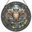 Panneau de vitrail de hibou teinté ， 7,8 H-1766093028