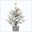 Arbre de Noël floqué avec base en pot - 150 lumières à DEL blanc chaud, 720 pointes, branches en PE + PVC avec 19 pommes de pin - petit arbre de fêtes pré-éclairé pour la table, le vestibule ou la décoration intérieure-1989644859