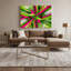 «Geometric Abstraction 45», art mural sur toile verte-1391022219