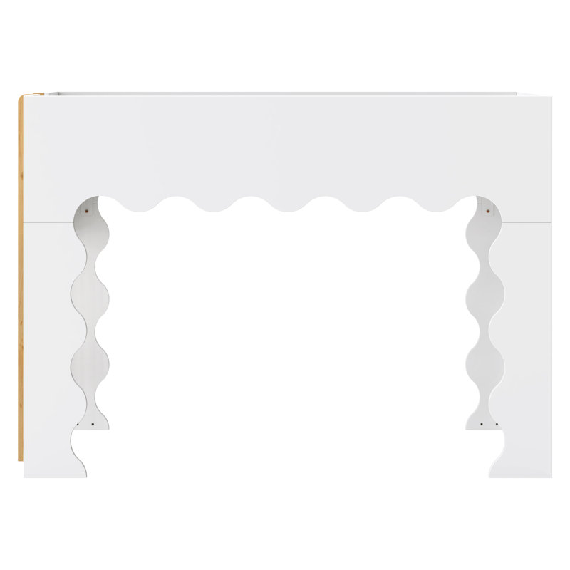 Lido Wave Convertible Low Loft Twin Bed, White/Honey