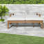 Chaise longue de patio réglable en bois massif avec coussins amovibles pour l'extérieur, teck clair