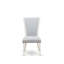 Ensemble de table de salle à manger 7 pièces composé d'une table de salle à manger rectangulaire avec pieds en X et 6 chaises Parsons en tissu gris, lin brossé blanc-664302992-664302995-664302994