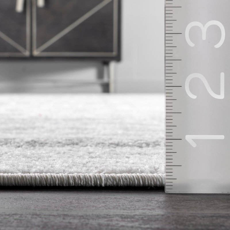 Tapis à motif géométrique pour le salon, la chambre à coucher, la salle à manger et la cuisine Tyner, gris / ivoire