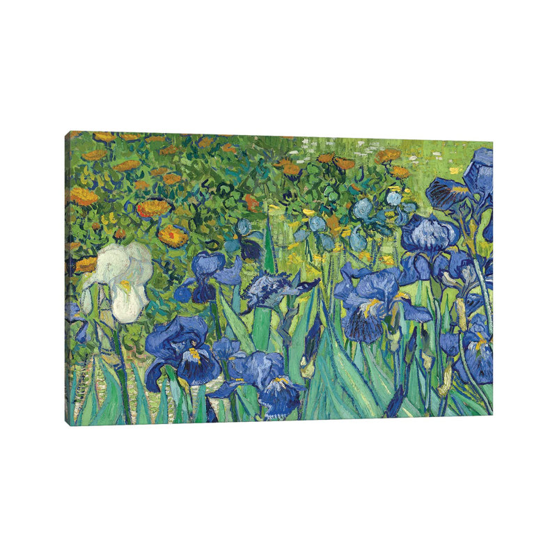 Detail Of Center-Left, Irises, 1889 by Vincent Van Gogh - Wrapped Canvas Gallery-Wrapped Canvas Giclée