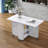 Folding Drop Leaf Dining Table With 6 Wheels And 2-Layer Storage Shelf, Space Saving Table For Small Spaces