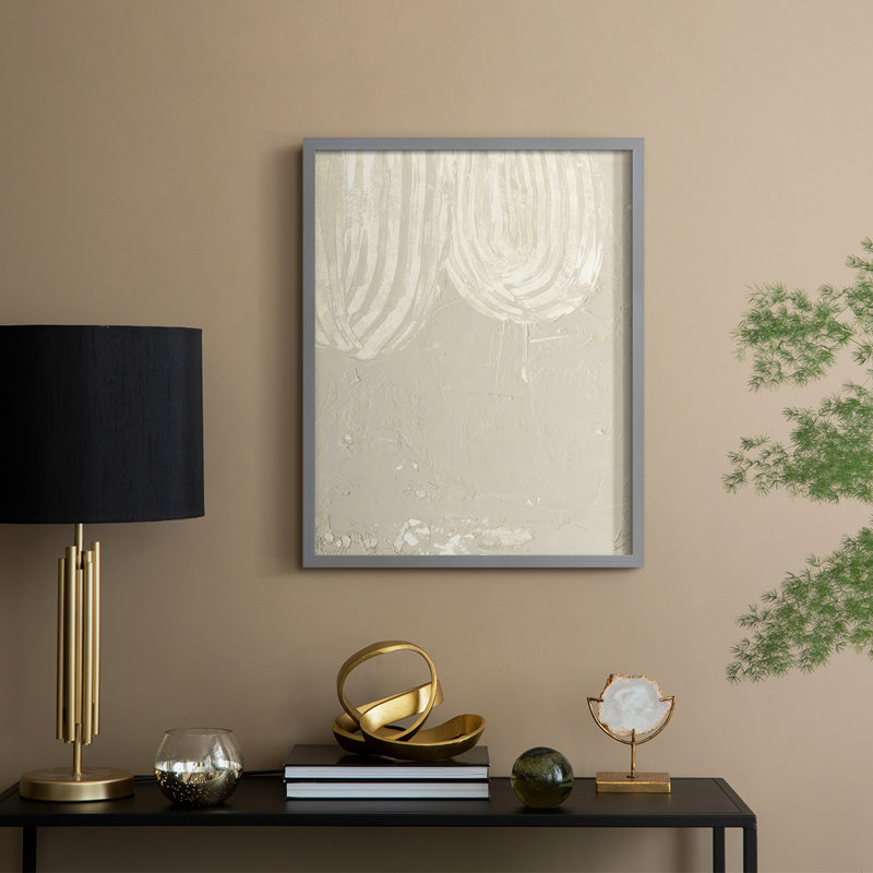 Sandy Arcs II, reproduction encadrée - bois massif, Gris, H 11 po x l 9 po