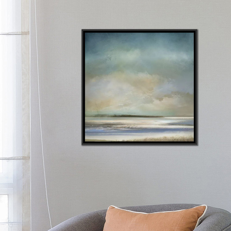 «The Morning Shore», reproduction sur toile, H 18 po x l 18 po x P 1,5 po, Toile avec cadre noir, Pas de tapis