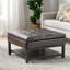 Brown Square With Practical Storage And Bottom Rack - Leather Fashionable Pu