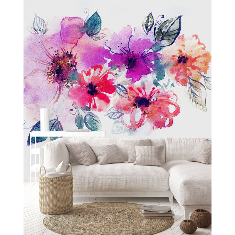 Peel & Stick Floral Wall Mural, 100" W x 100" L