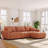 110" Modular Sectional Sofa, L Shape With Extra-Large Seat, Pull-Line Design, Movable Ottoman, High Density Foam, Free Combination, Sturdy Metal&Wood Frame, Boucle Fabric-307126535