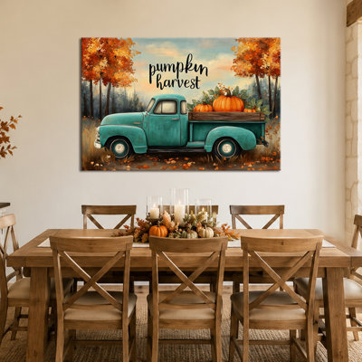 Art mural d'automne, art mural toile citrouille, art mural d'automne, décoration murale d'automne, couleurs de vendanges chaudes, style campagnard rustique, salon, vestibule, salle à manger, 28 po x 40 po