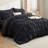Bedsure Twin/Twin-XL Burgundy Pintuck Bed-in-a-Bag - Black Pinch Pleat Comforter Set with Sheets, Pillowcases & Shams for Dorm Room(Set of 5)-105523202-105523229
