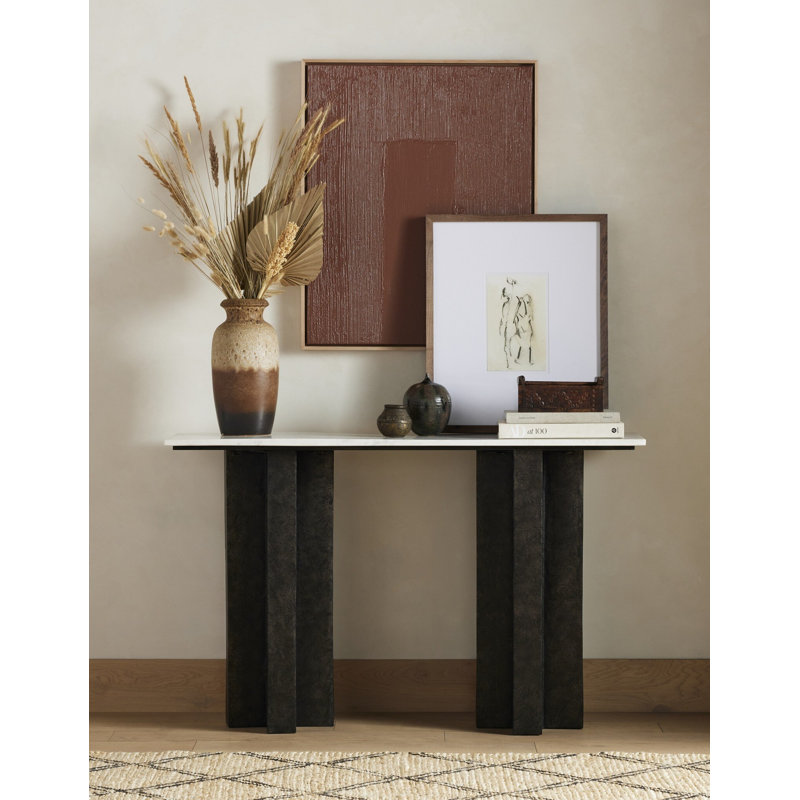 Anita Ramira 51" Console Table, White/Neutral
