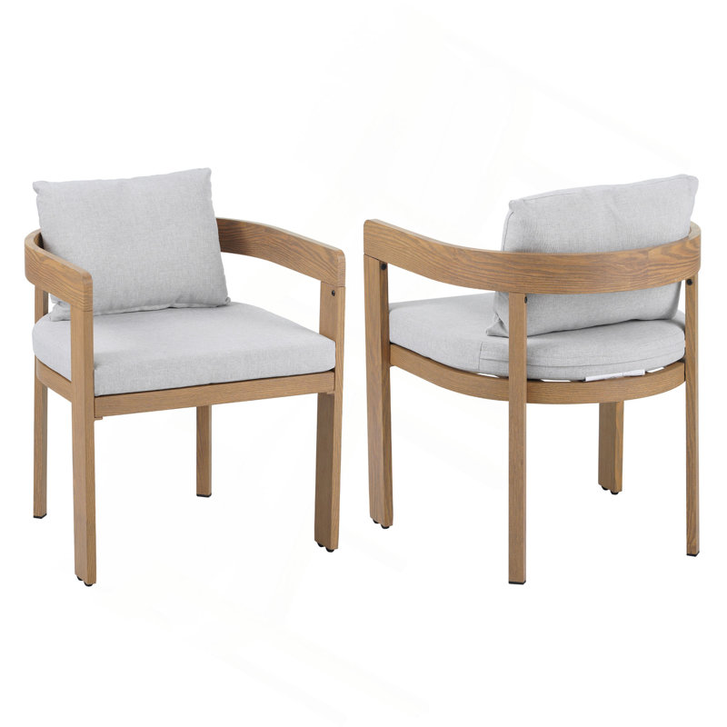 Chaise de salle à manger Elko, Gris clair, Teck