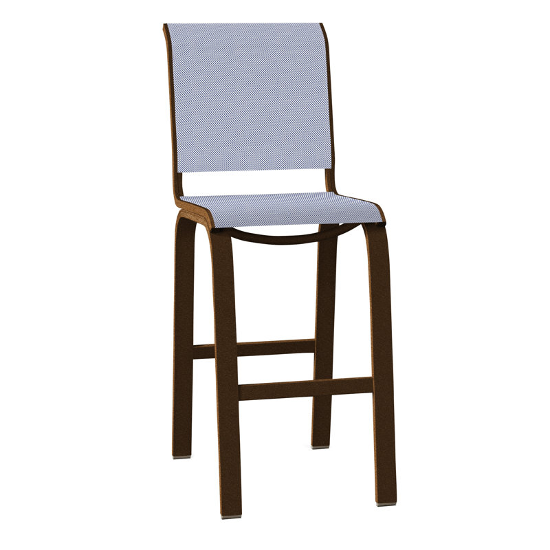 Holna Outdoor Stool, Alloy Sunbrella®, Textured Kona