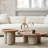 Burlywood Solid wood Round Coffee Table Sets