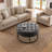 Owen Genuine Leather Round Ottoman-1381695355