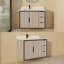 Ensemble de meuble-lavabo simple en bois massif gris l 42 po x P 22 po Thayer-49550499-49550496