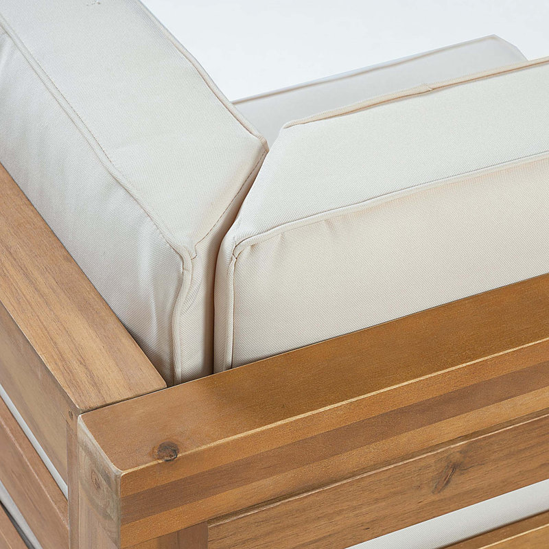 Ensemble de causeuse 2 pièces, beige, Coussin beige / structure naturelle