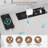 Modern Computer Desk With Hutch, Three-color Led Lighting & Pegboard Organizer - Study Desk With Drawer & Storage Shelves-1069951064