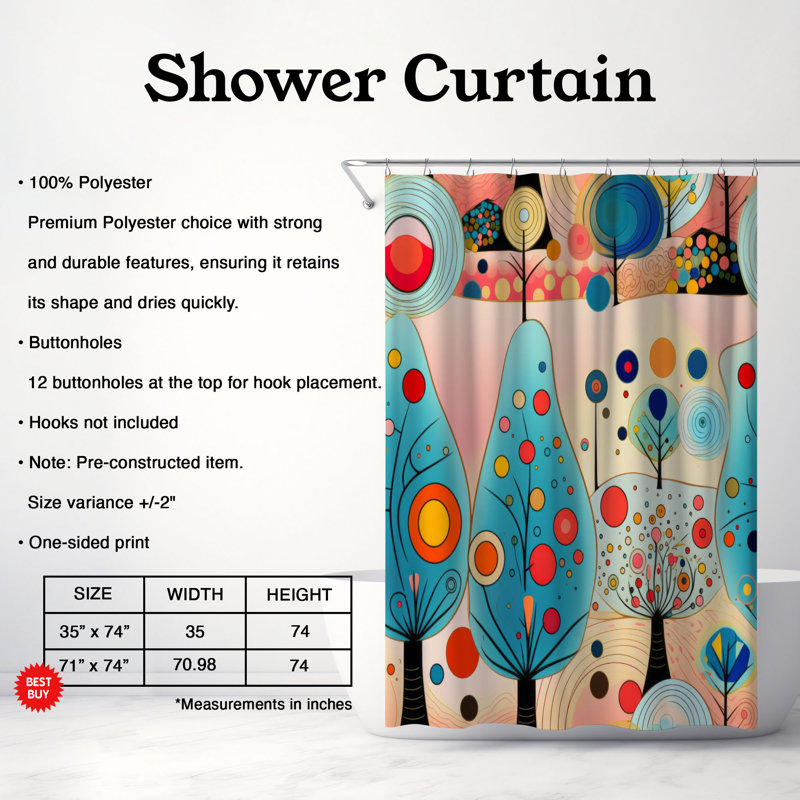 Merry Fir - Premium Shower Curtain, H 74 po x l 71 po