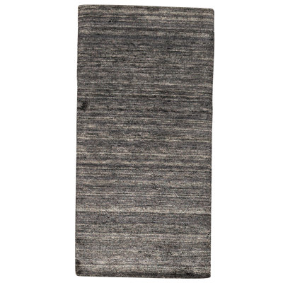 Hand-Knotted Dark Grey Area Rug