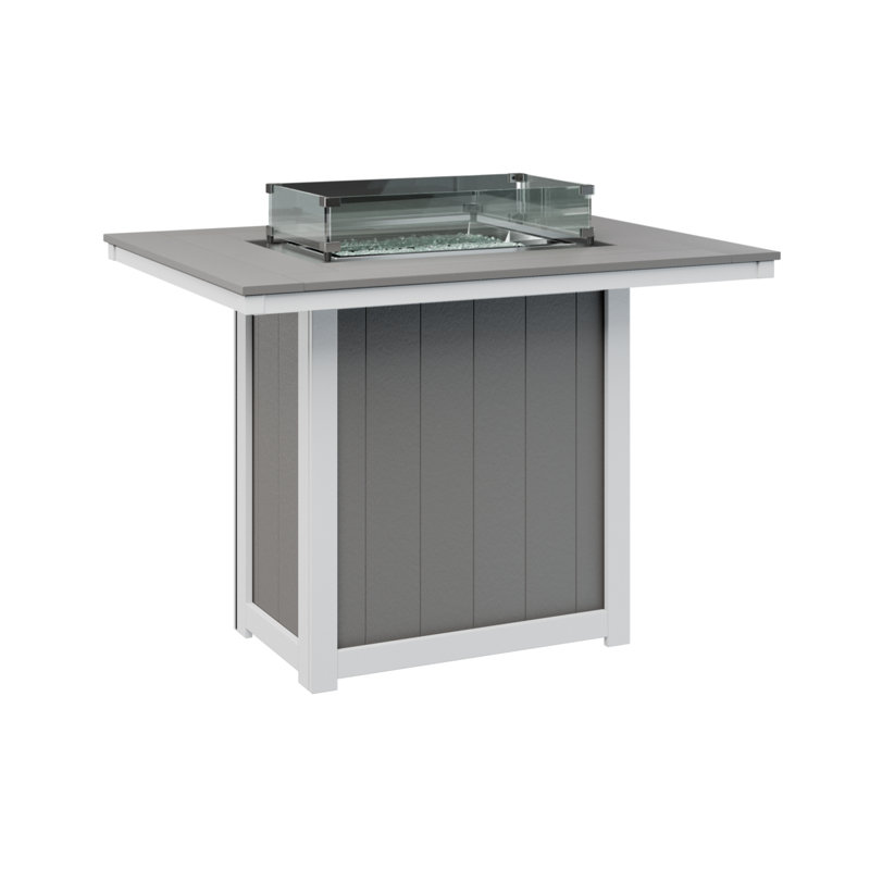 Foyer de table rectangulaire 54 po Berlin Gardens Donoma, H 38,87 po x l 53,87 po x P 41,37 po, Gris clair