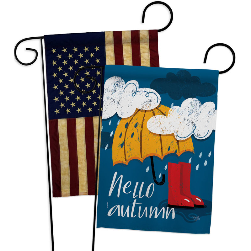 Drapeau de jardin en polyester 18,5 x 13 po Hello Autumn
