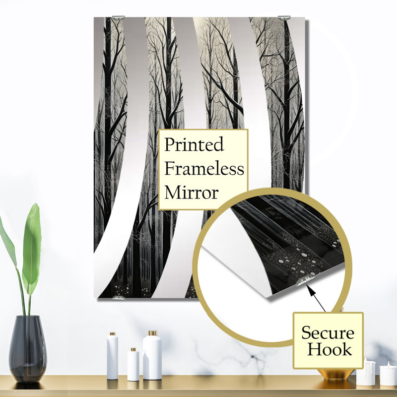 Chamya - Décoration murale miroir d'arbre monochrome MIR136696, 32 po x 24 po