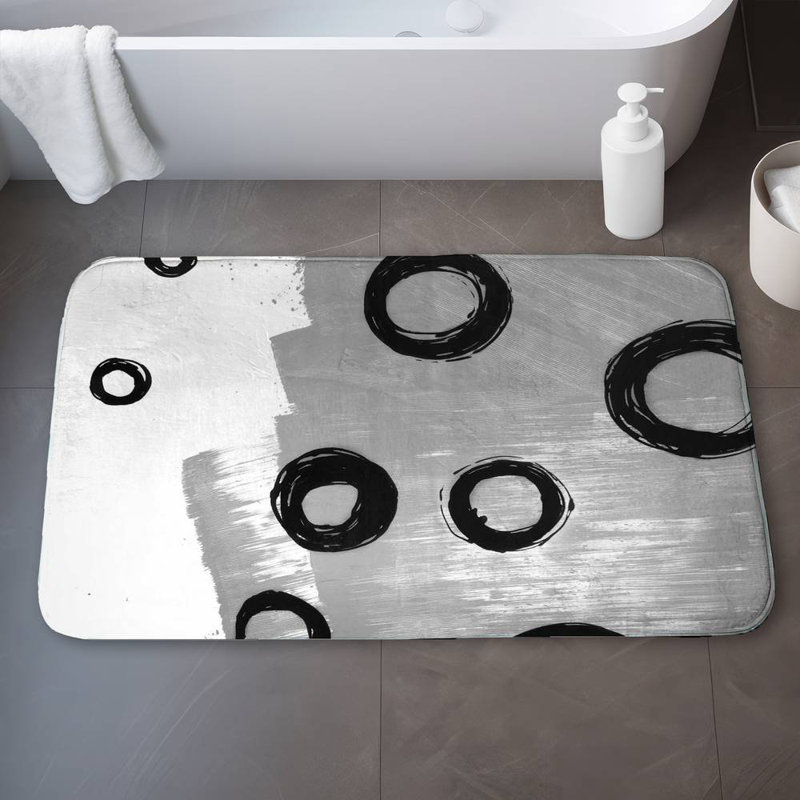 Deconstructed Bath Mat with Non-Slip Backing - Quick Dry Memory Foam Bathroom Rug - Absorbent - Modern Plush Spa-Style - Machine Washable