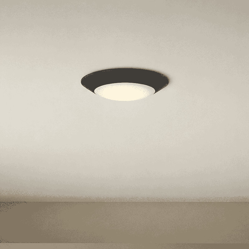 Maislynn Acrylic LED Flush Mount in Black, Black