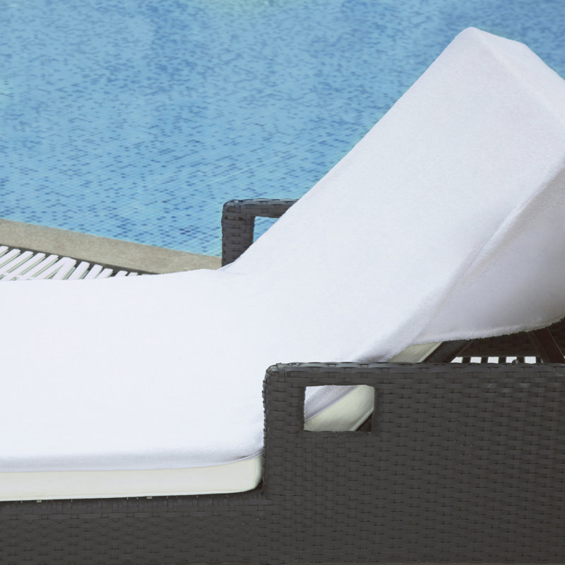 100% Combed Cotton Terry Patio Chaise Lounge Chair Cover, Without Monogram