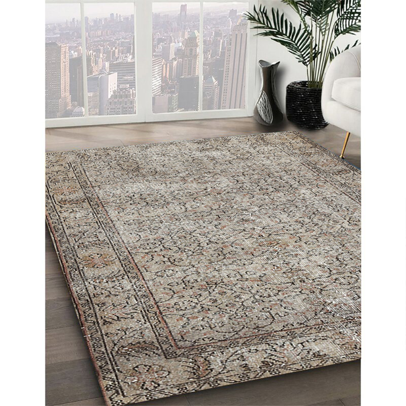 Tapis contemporain brun clair, Rectangle 7 pi x 9 pi
