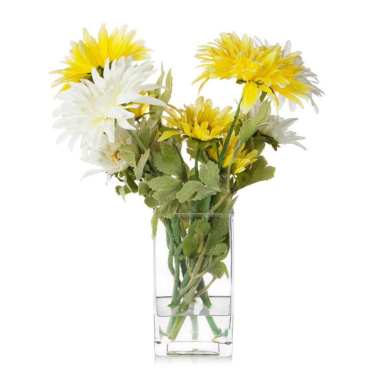 Faux Silk Daisy Arrangement in Vase