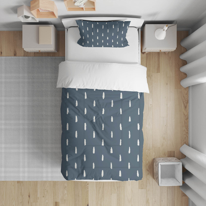 Long Drop Comforter Set, Blue