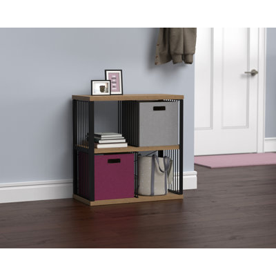 30.55" H x 30.2" W Steel Frame 4-Cube Bookcase