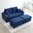 Tereas 70.5“ Upholstered Loveseat with Ottoman, Sectional Reversible Chaise Lounge-2001043618
