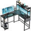 L-Shaped Metal Base Computer Desk