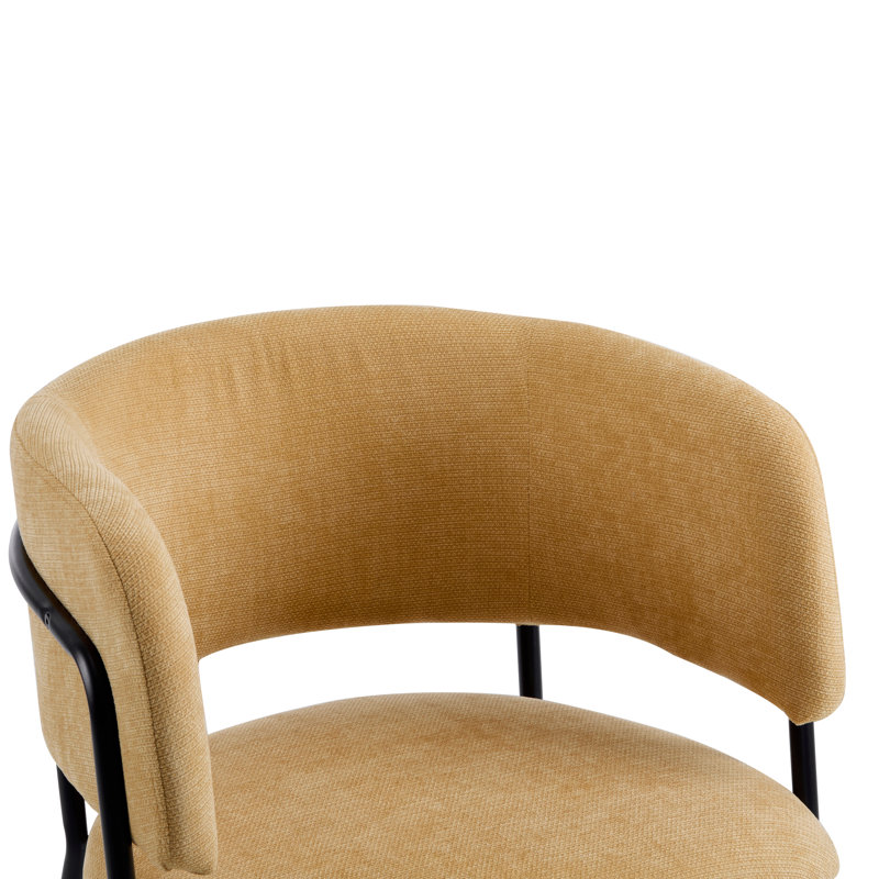 Dones Fabric Upholstered Dining Chairs, Yellow