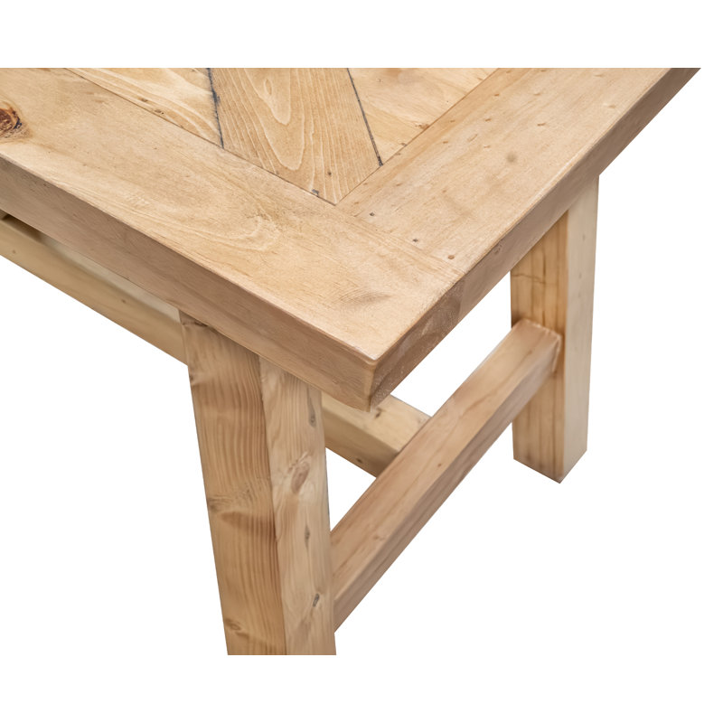 Ensemble de salle à manger rectangulaire rustique en pin massif avec chaises rembourrées, ensemble de table de cuisine de ferme