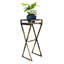 Support pour plante 35,5 "avec dalle de pierre grise - 14,47" X
