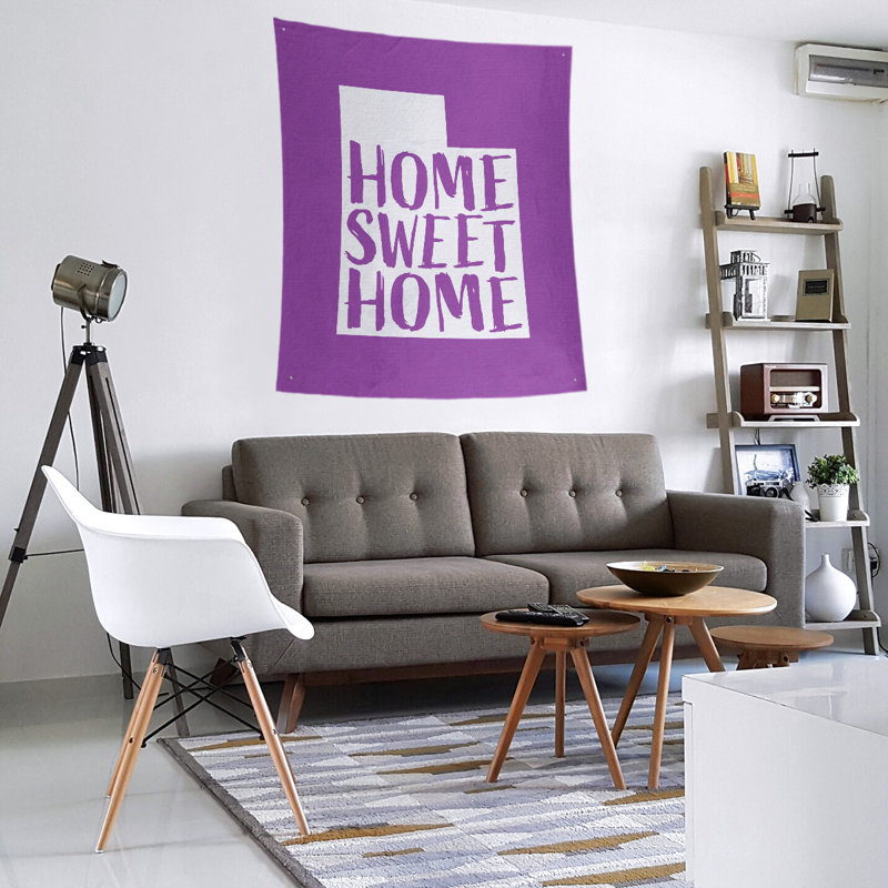 Tapisserie murale Home Sweet Utah, H 80 po x l 68 po, Violet